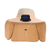 Oversized Brim Outdoor Fishing and Hiking Solar Fan Hat