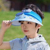 Children's Cooling Sun Visor Hat with Solar Fan – Rechargeable & UV Protection