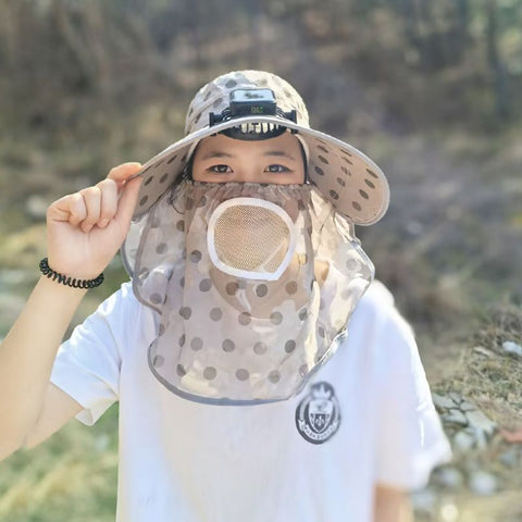Outdoor Sun Protection Face Shield Solar Fan Hat