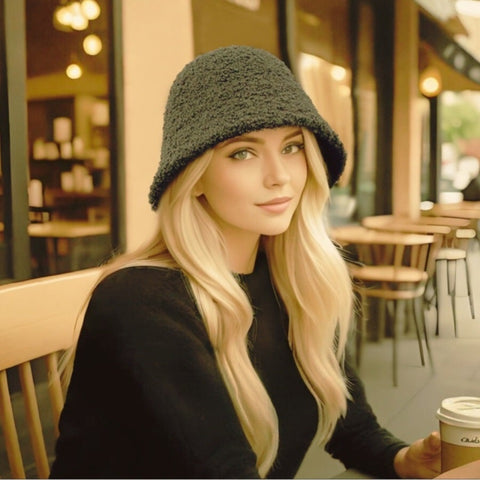 Faux Lamb Wool Bucket Hat – Warm & Stylish Winter Essential