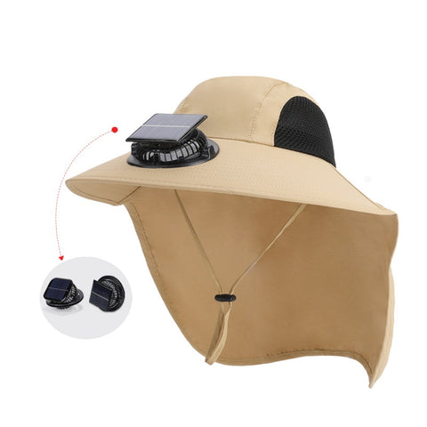 Sunshade & UV Protection Outdoor Wide-Brim Fisherman Hat with Neck Flap for Hiking and Travel