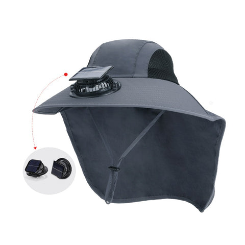 Sunshade & UV Protection Outdoor Wide-Brim Fisherman Hat with Neck Flap for Hiking and Travel