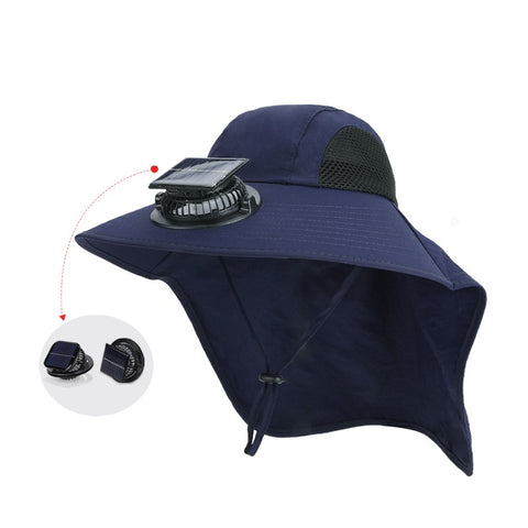 Sunshade & UV Protection Outdoor Wide-Brim Fisherman Hat with Neck Flap for Hiking and Travel