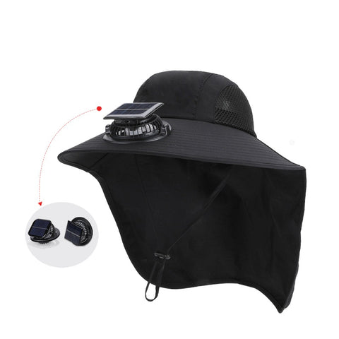 Sunshade & UV Protection Outdoor Wide-Brim Fisherman Hat with Neck Flap for Hiking and Travel