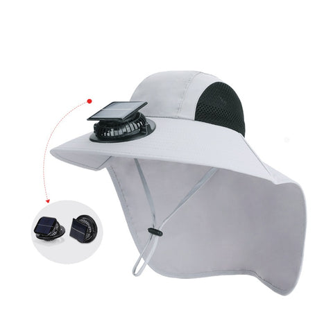 Sunshade & UV Protection Outdoor Wide-Brim Fisherman Hat with Neck Flap for Hiking and Travel