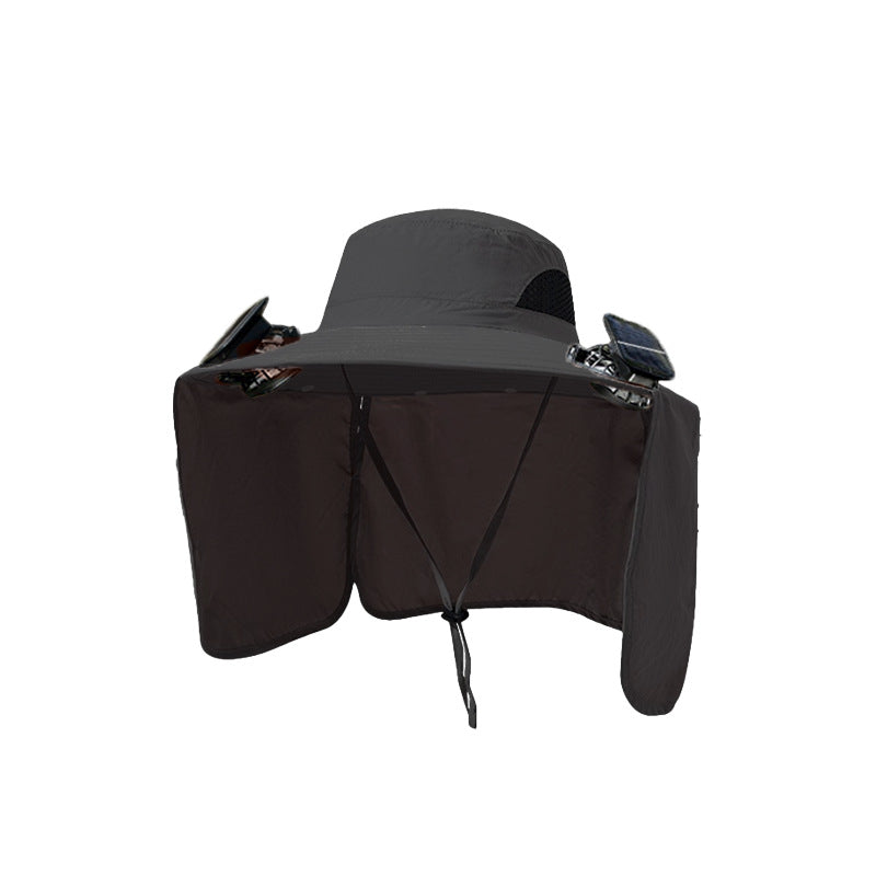 Summer Outdoor Sun Protection Wide-Brimmed Fisherman Solar Hat (with Neck Cover)