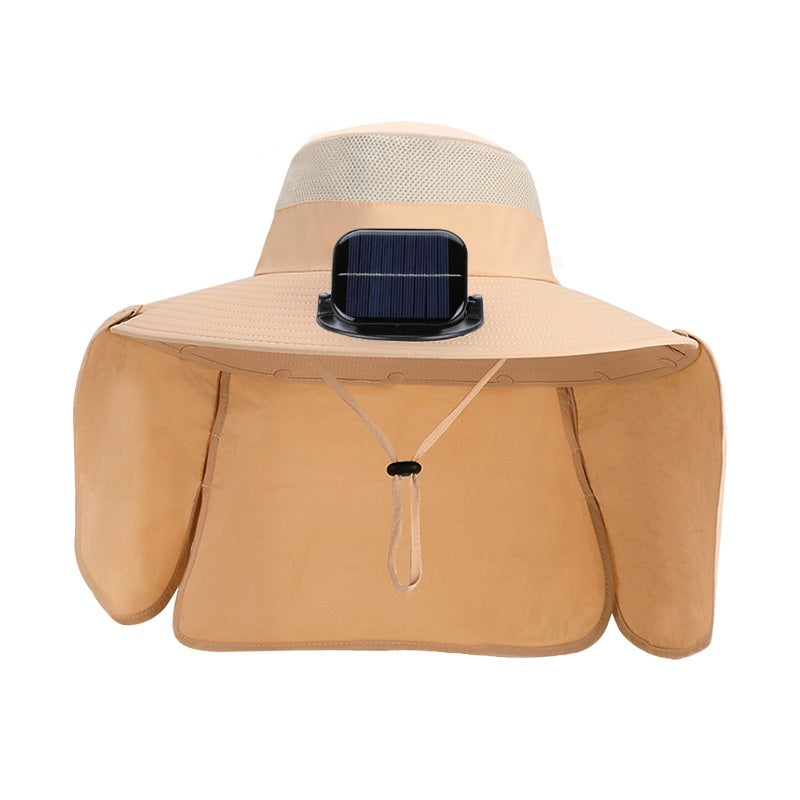 Oversized Brim Outdoor Fishing and Hiking Solar Fan Hat