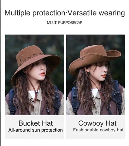 Wide Brim Western Cowgirl Hat with Wind Strap – Felt Soft Wool Cowboy Hat for Women