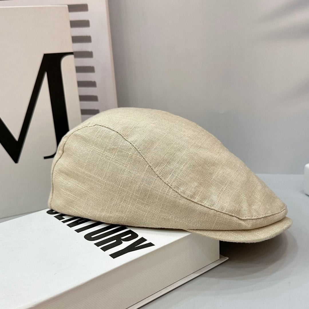Retro Cotton-Linen Duckbill Cap for all-season