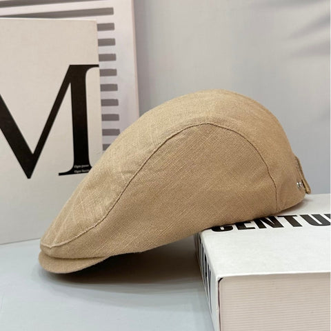 Retro Cotton-Linen Duckbill Cap for all-season
