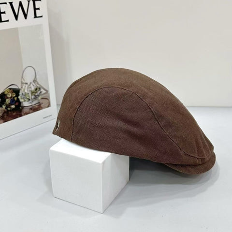 Retro Cotton-Linen Duckbill Cap for all-season