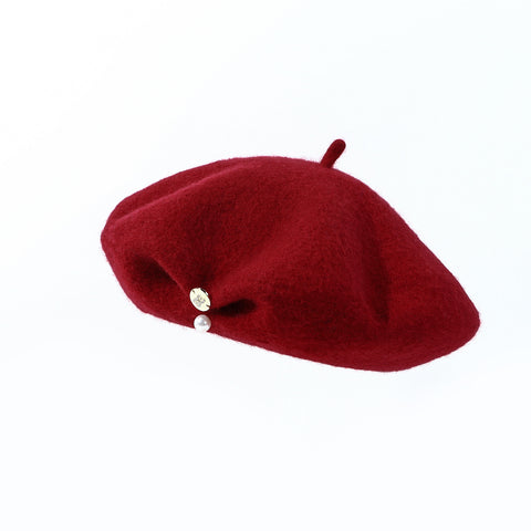 Women’s Wool Beret – Classic French Beret, Solid Color Artist Style, Suitable for Women and Kids
