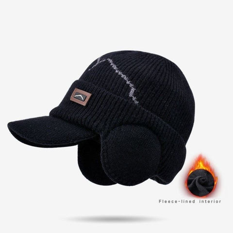Thickened Fleece Winter Knit Cap – Outdoor Cycling Beanie with Ear Flaps