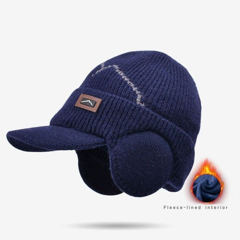 Thickened Fleece Winter Knit Cap – Outdoor Cycling Beanie with Ear Flaps