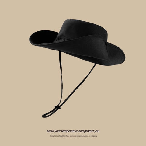 Wide Brim Western Cowgirl Hat with Wind Strap – Felt Soft Wool Cowboy Hat for Women