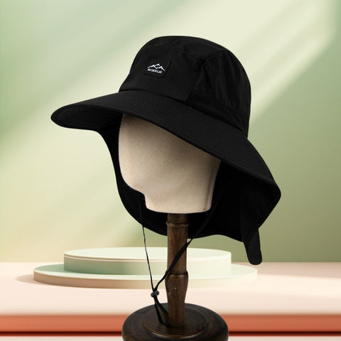 Outdoor Sun Hat with Neck Flap, UV Protection Wide Brim Fisherman Hat