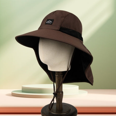 Outdoor Sun Hat with Neck Flap, UV Protection Wide Brim Fisherman Hat