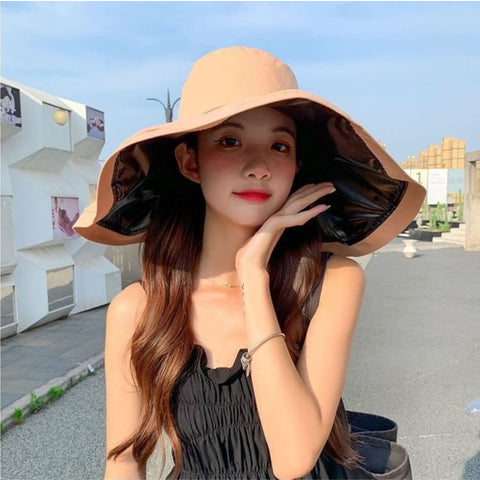 Wide Brim Foldable Sun Hat with UV Protection and Sun Shield