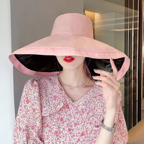 Wide Brim Foldable Sun Hat with UV Protection and Sun Shield