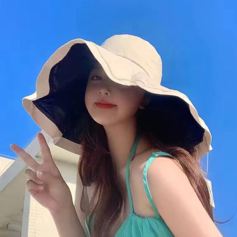 Wide Brim Foldable Sun Hat with UV Protection and Sun Shield