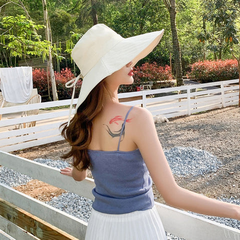 Wide Brim Foldable Sun Hat with UV Protection and Sun Shield