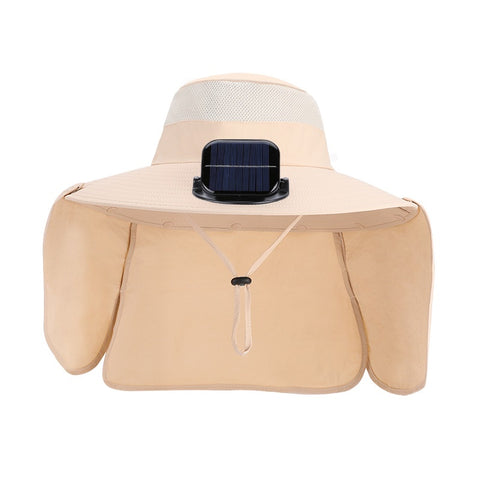 Oversized Brim Outdoor Fishing and Hiking Solar Fan Hat