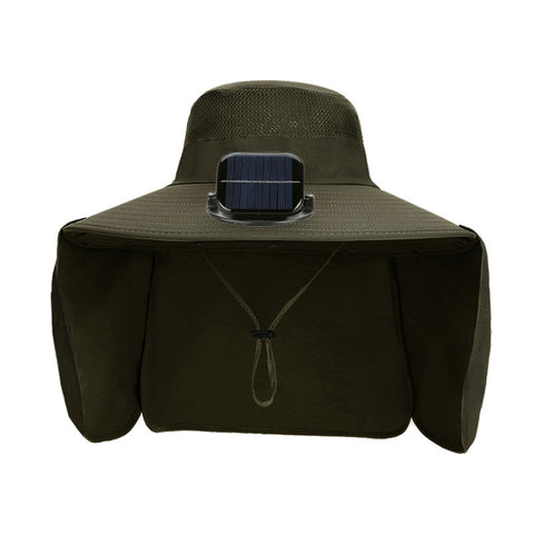 Oversized Brim Outdoor Fishing and Hiking Solar Fan Hat