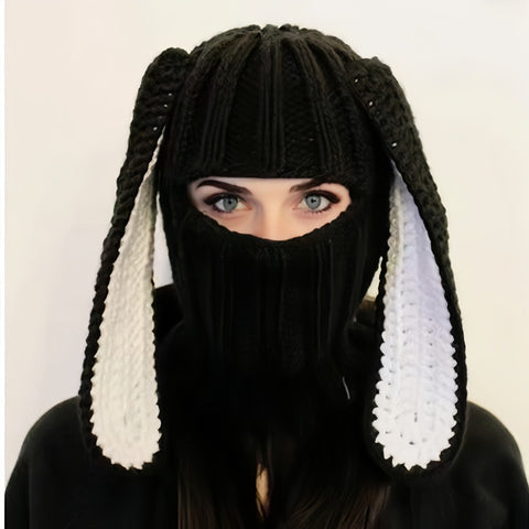 Funny Horned Knit Hat for Halloween, Devil Horn Beanie, Warm Autumn Winter Mask Hat