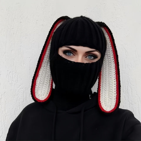 Funny Horned Knit Hat for Halloween, Devil Horn Beanie, Warm Autumn Winter Mask Hat