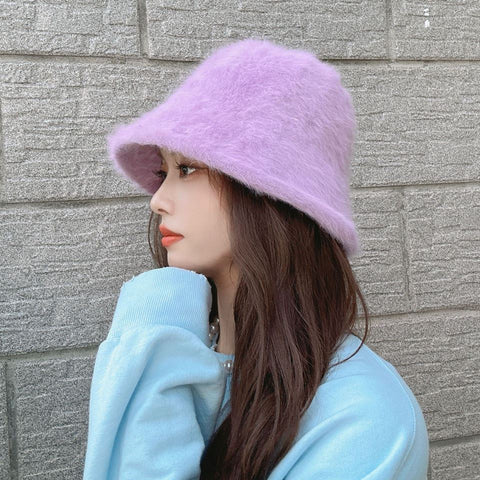 Winter Warm Fuzzy Bucket Hat for Women – Cozy, Stylish & Face-Slimming